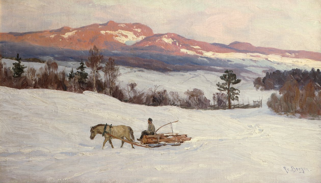 Köra timmer av Hans Fredrik Henriksen Borgen