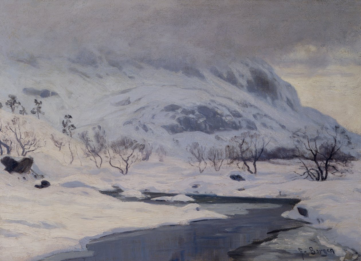Bergslandskap, vinter av Hans Fredrik Henriksen Borgen