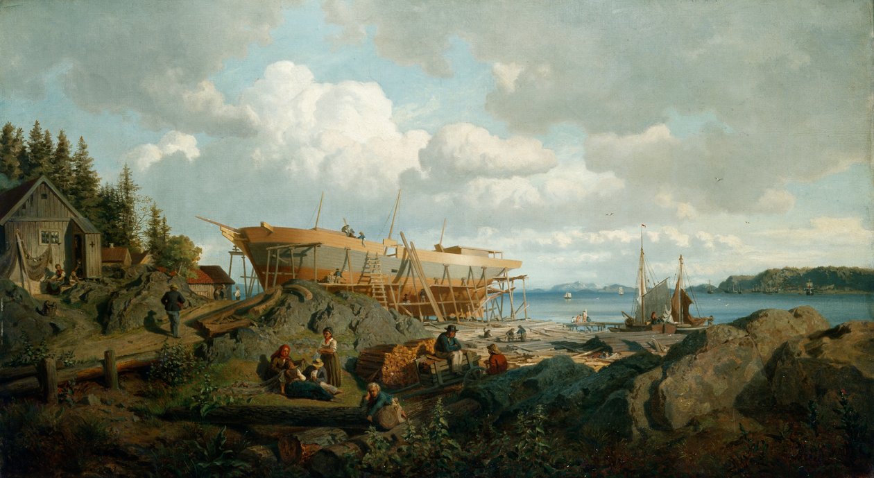 Landskap (olja på duk) av Hans Gude