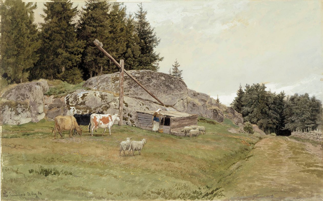 Landskap från Sandefjord av Hans Gude