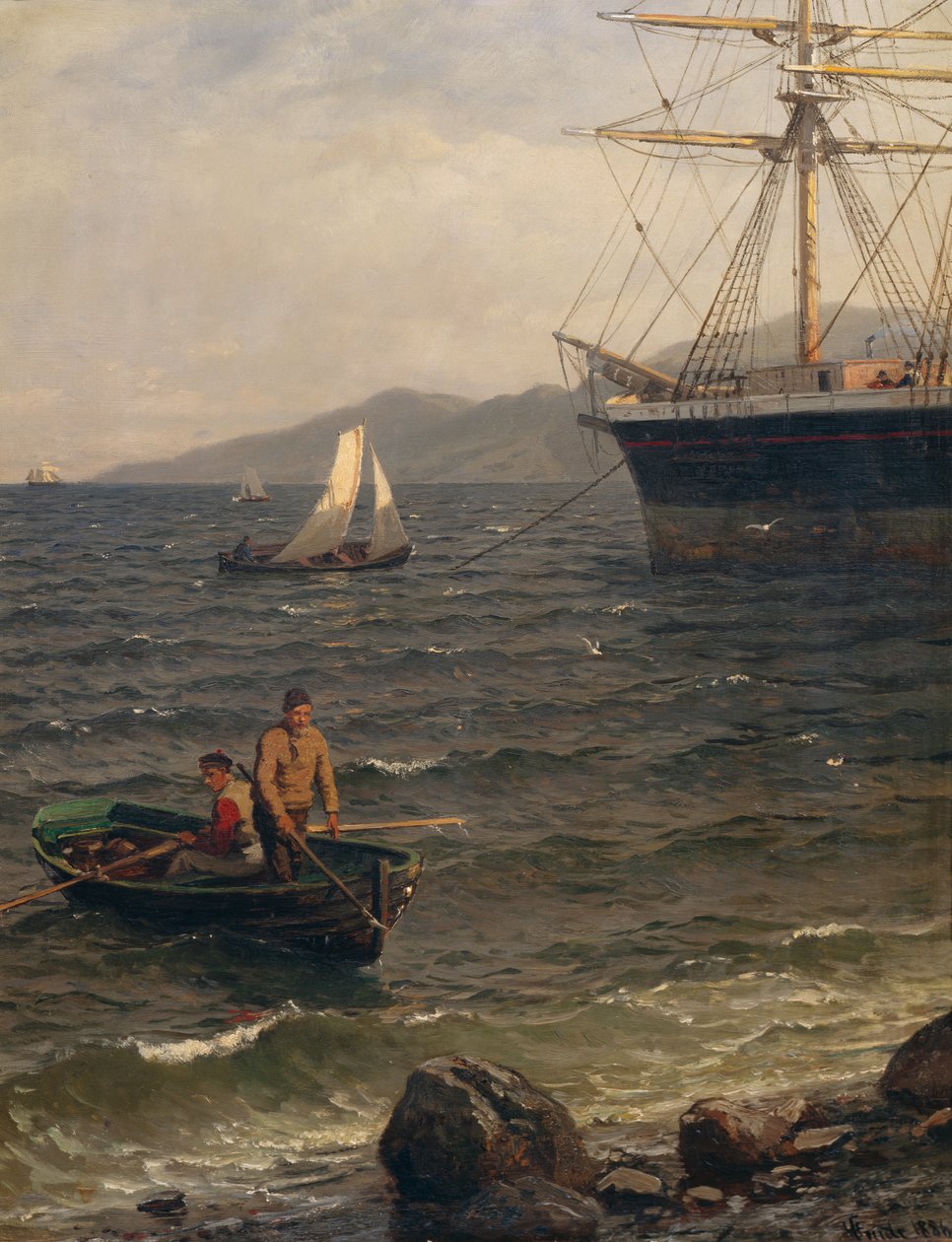 Norska hamnen av Hans Gude