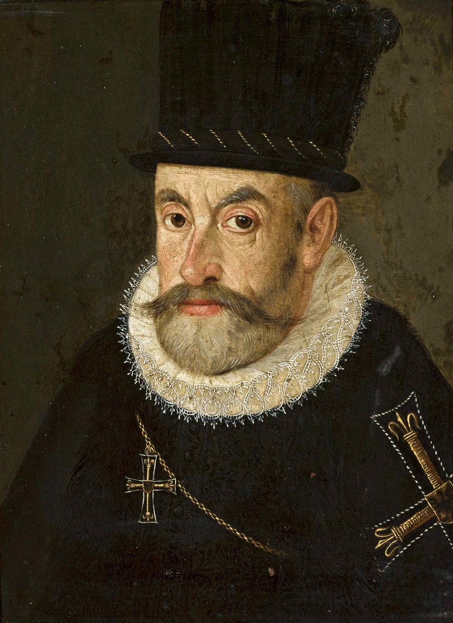 Polska: Porträtt av ärkehertig Maximilian III av Habsburg (1558-1618) i dräkt som stormästare av Tyska orden (polska) Porträtt av ärkehertig Maximilian III av Österrike (1558-1618). av Hans Henseiller