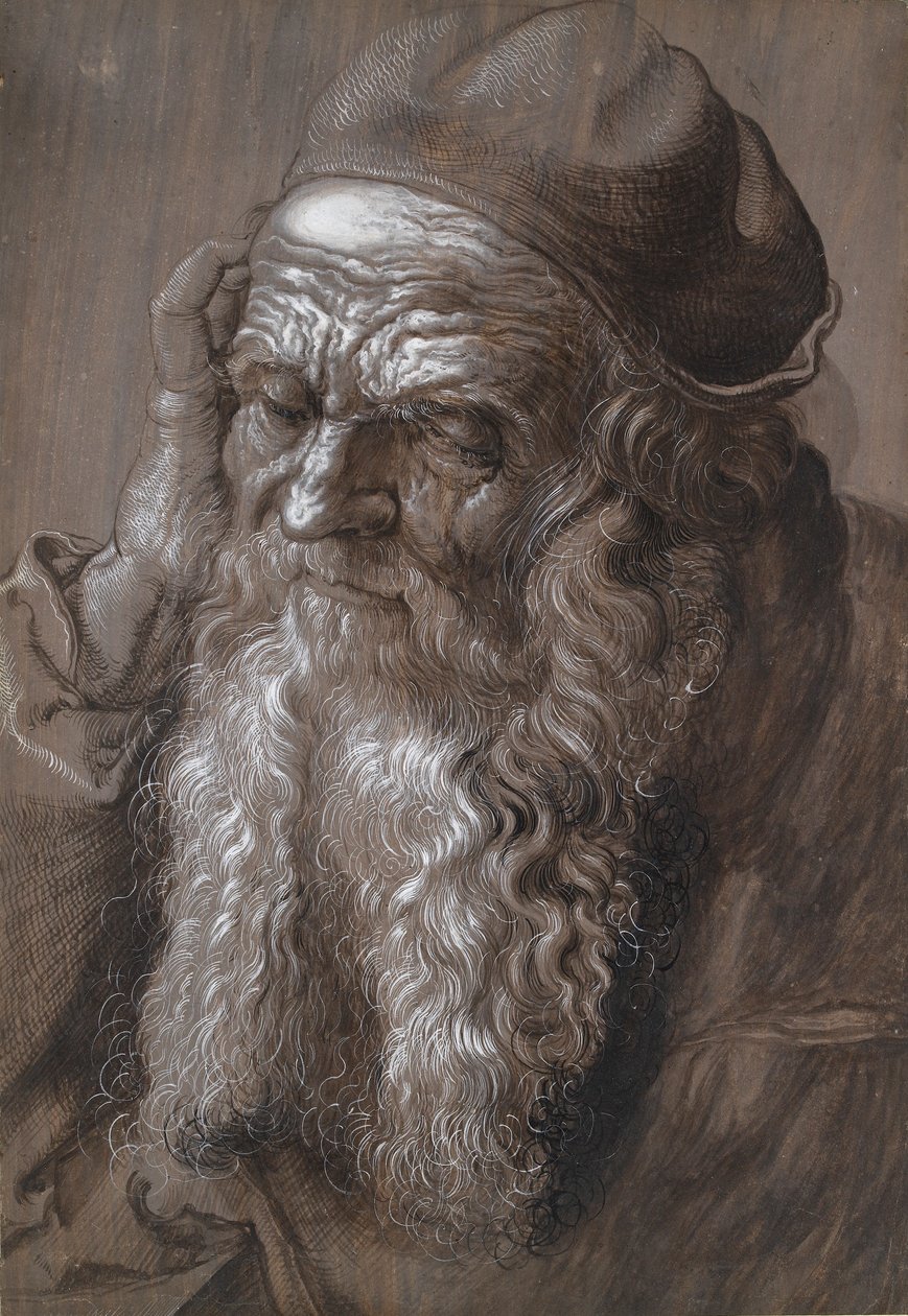 En gammal man i åldern 93 St Jerome, sent 1500-tal av Hans Hoffmann