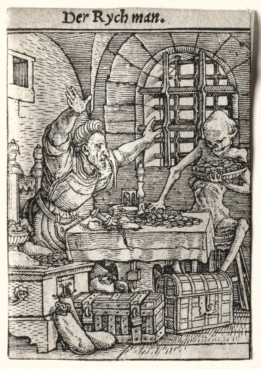 Dödsdansen: The Miser, ca. 1526. av Hans Holbein