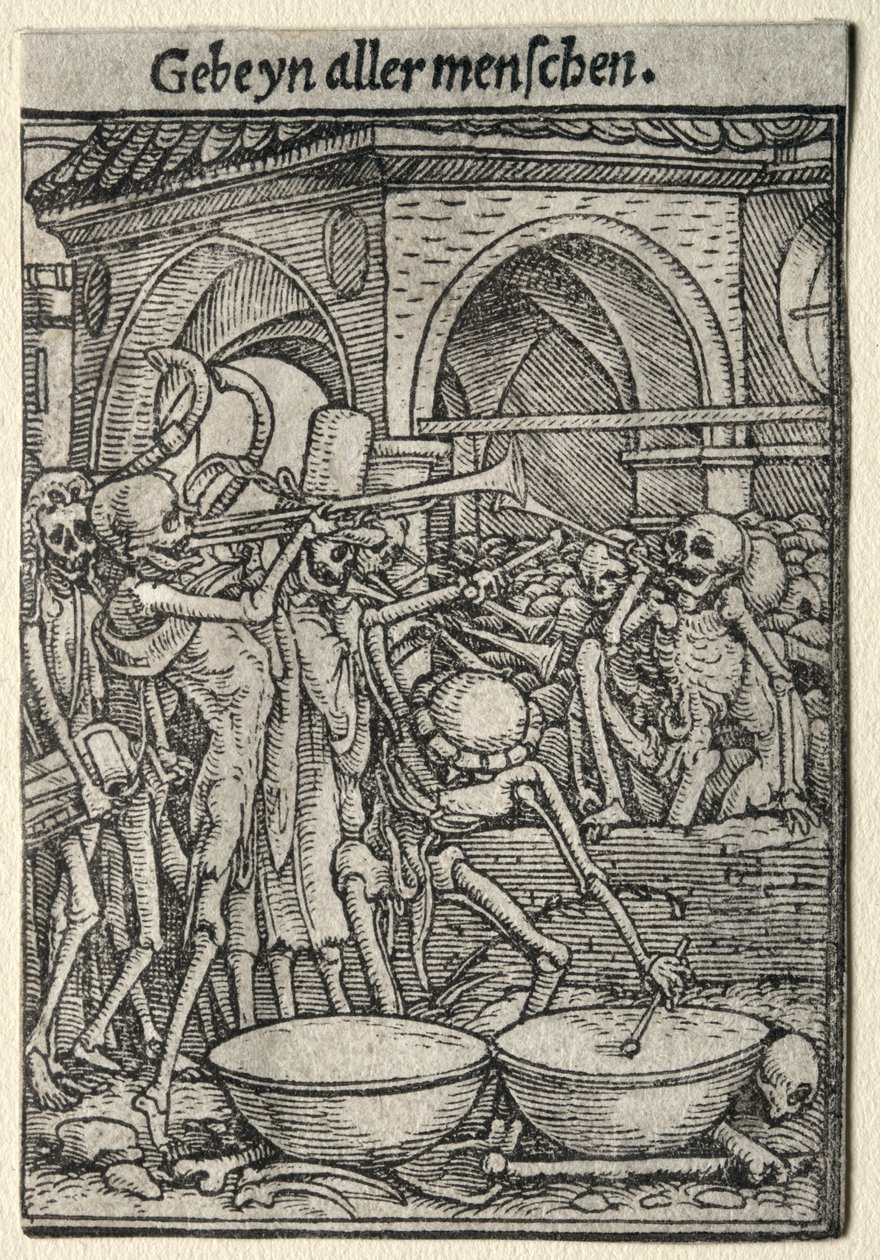 Dödsdansen: Dödens trumpetare. av Hans Holbein