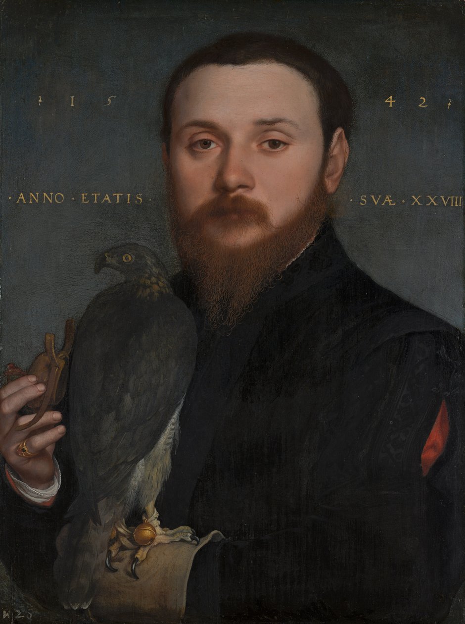 Porträtt av en falkonerare av Hans Holbein