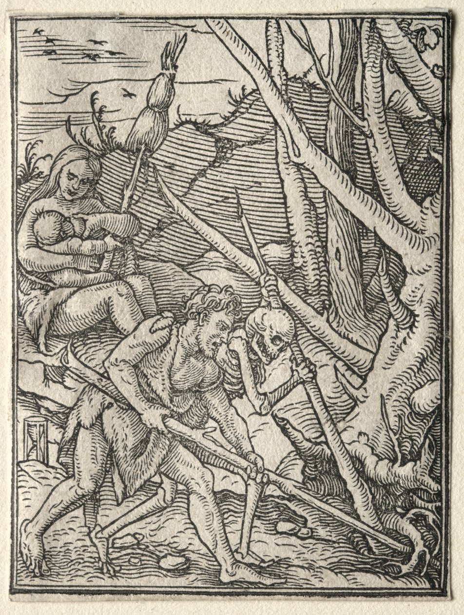 Dödsdansen: Adam Tilling the Earth. av Hans Holbein