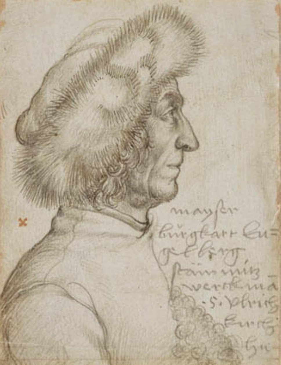Porträtt av Burghart Engelberg, byggmästare i Augsburg av Hans Holbein d.Æ.