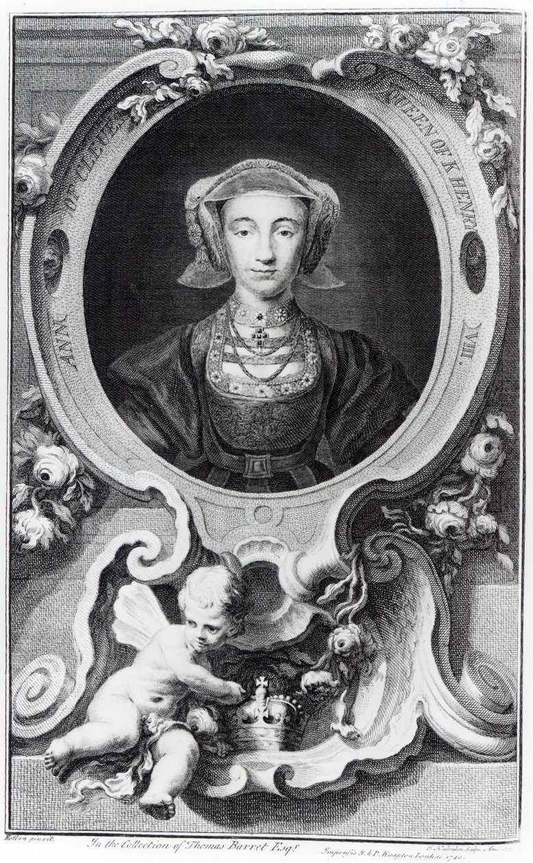 Anne av Cleves, graverad av Jacobus Houbraken, 1740 av Hans Holbein der Jüngere