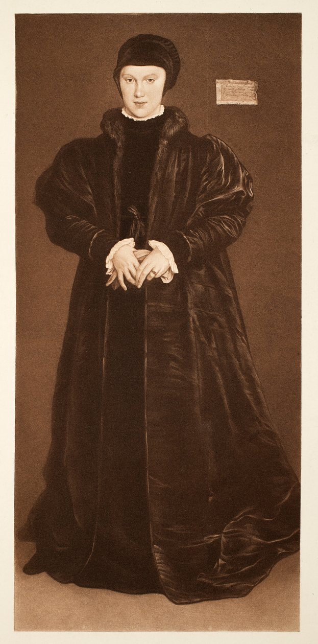 Christina av Danmark, hertiginna av Milano, ca 1538, pub. 1640 (kollotyp) av Hans Holbein der Jüngere