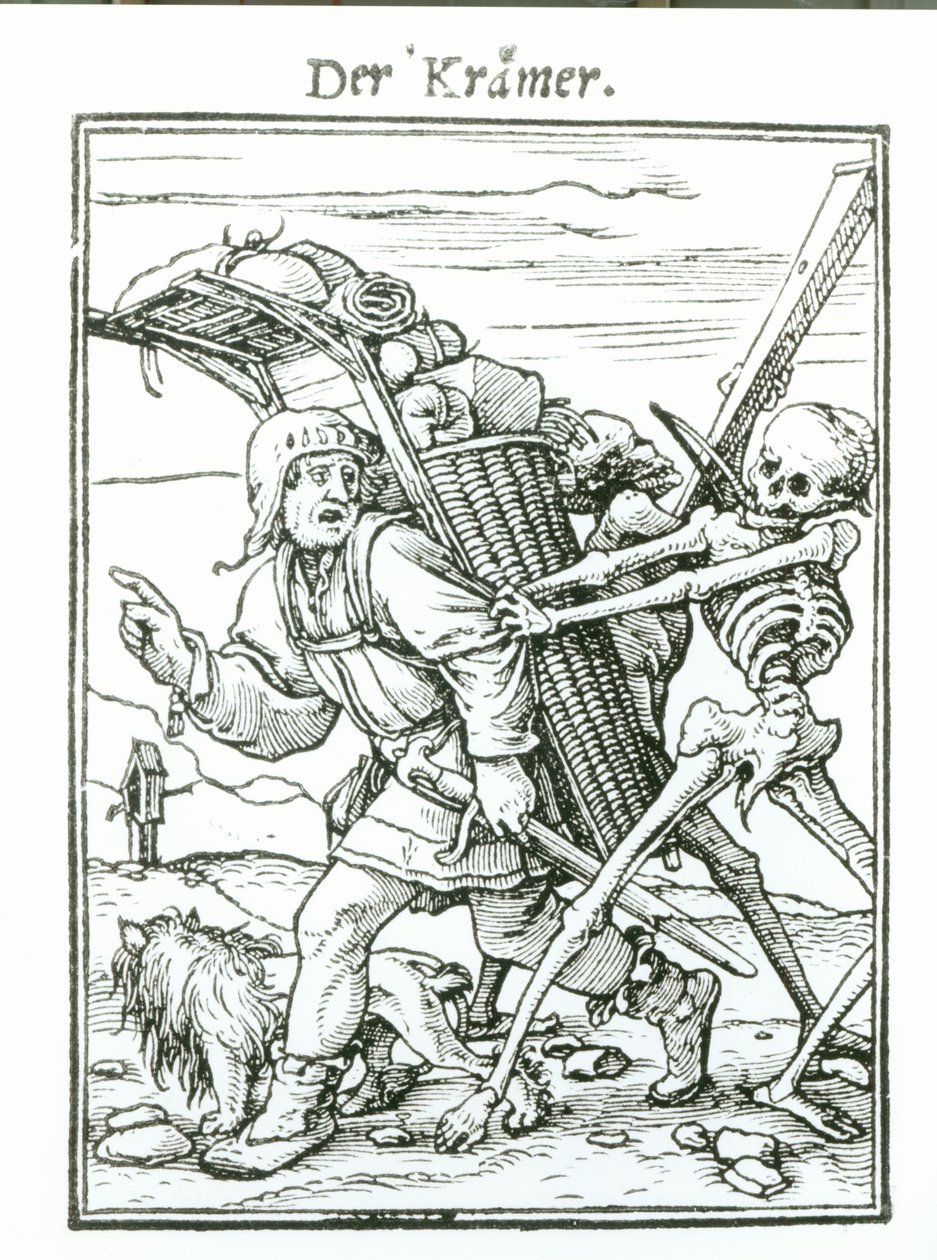 Döden och pedellen, ur "Dödsdansen", graverad av Hans Luutzelburger, ca 1538 av Hans Holbein der Jüngere