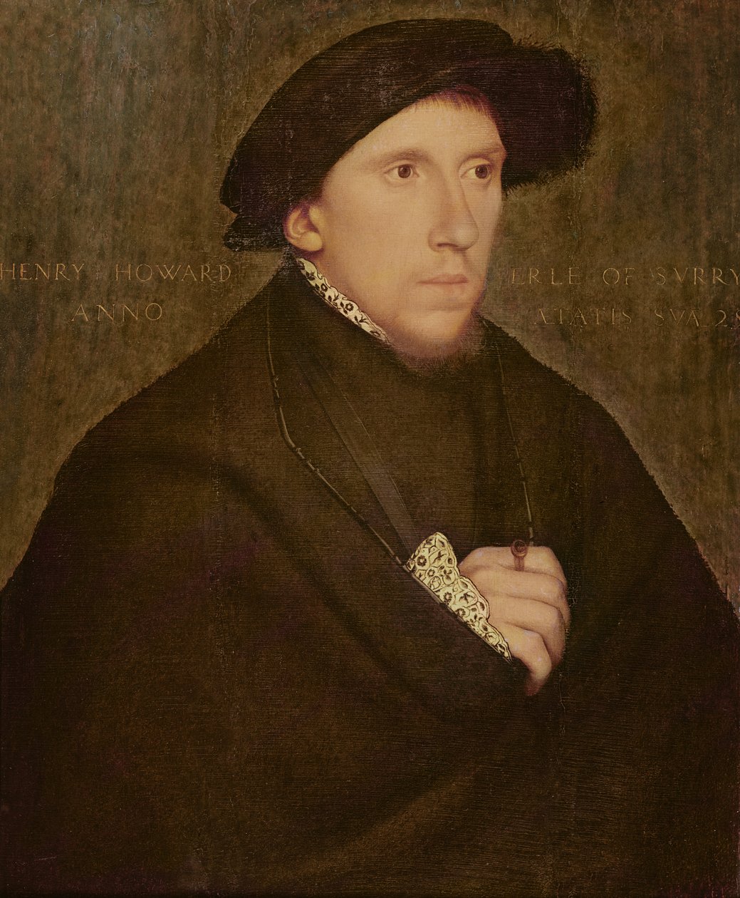Henry Howard, Earl o Surrey, c.1542 (suauu ma le vevela i luga o le laulau)swed av Hans Holbein der Jüngere