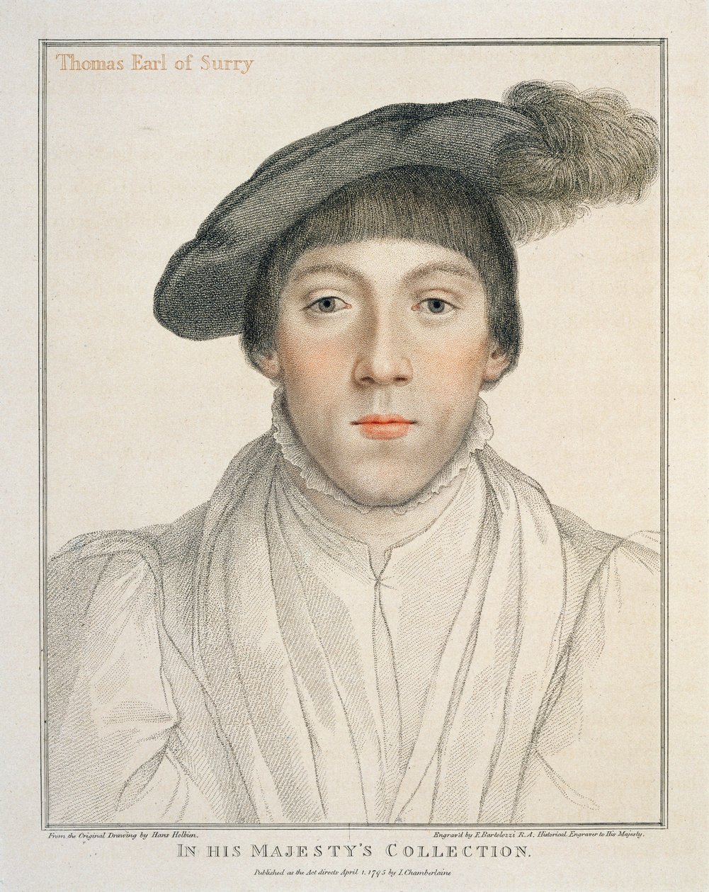 Henry Howard, earl av Surrey, graverad av Francesco Bartolozzi, 1795 av Hans Holbein der Jüngere
