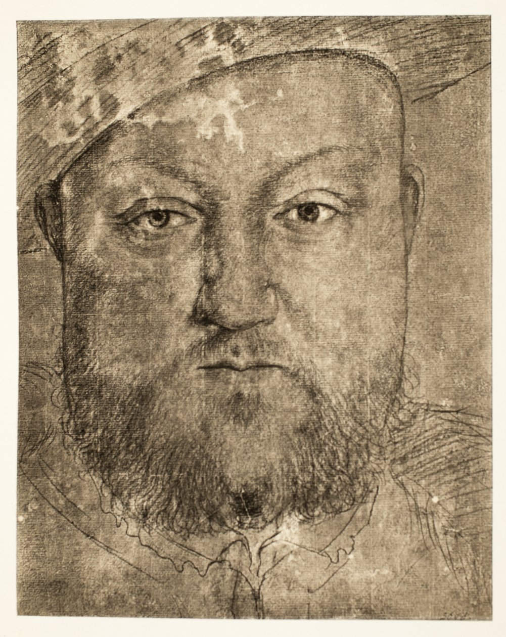 Henrik VIII kritateckning, ca 1540, pub. 1902 (kollotyp) av Hans Holbein der Jüngere