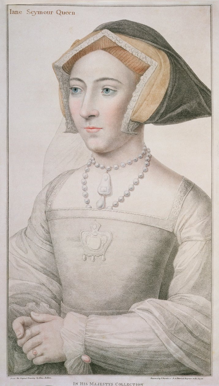 Jane Seymour (ca 1509-37) graverad av Francesco Bartolozzi (1727-1815) av Hans Holbein der Jüngere