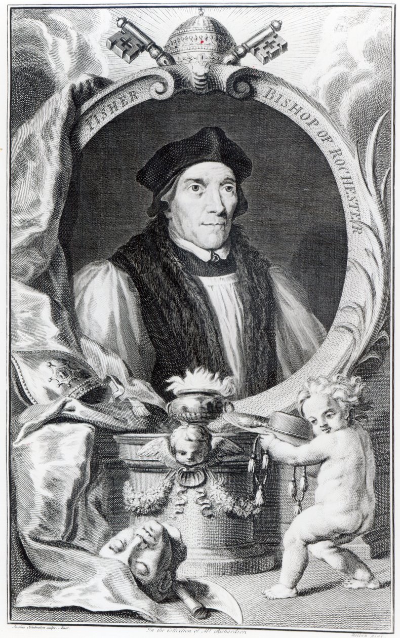 John Fisher, biskop av Rochester, graverad av Jacobus Houbraken, ca 1738-42 av Hans Holbein der Jüngere