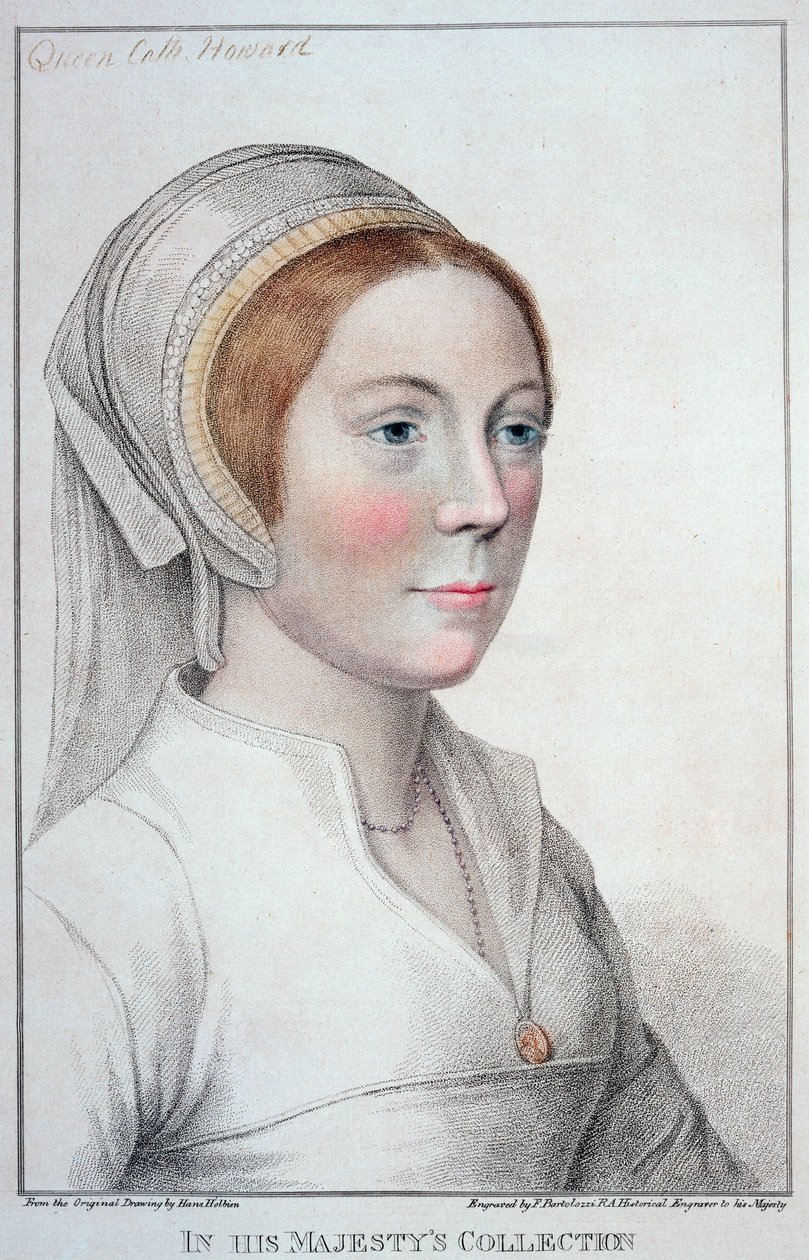 Porträtt av Catherine Howard (1520-42) graverad av Francesco Bartolozzi (1727-1815) 1796 av Hans Holbein der Jüngere
