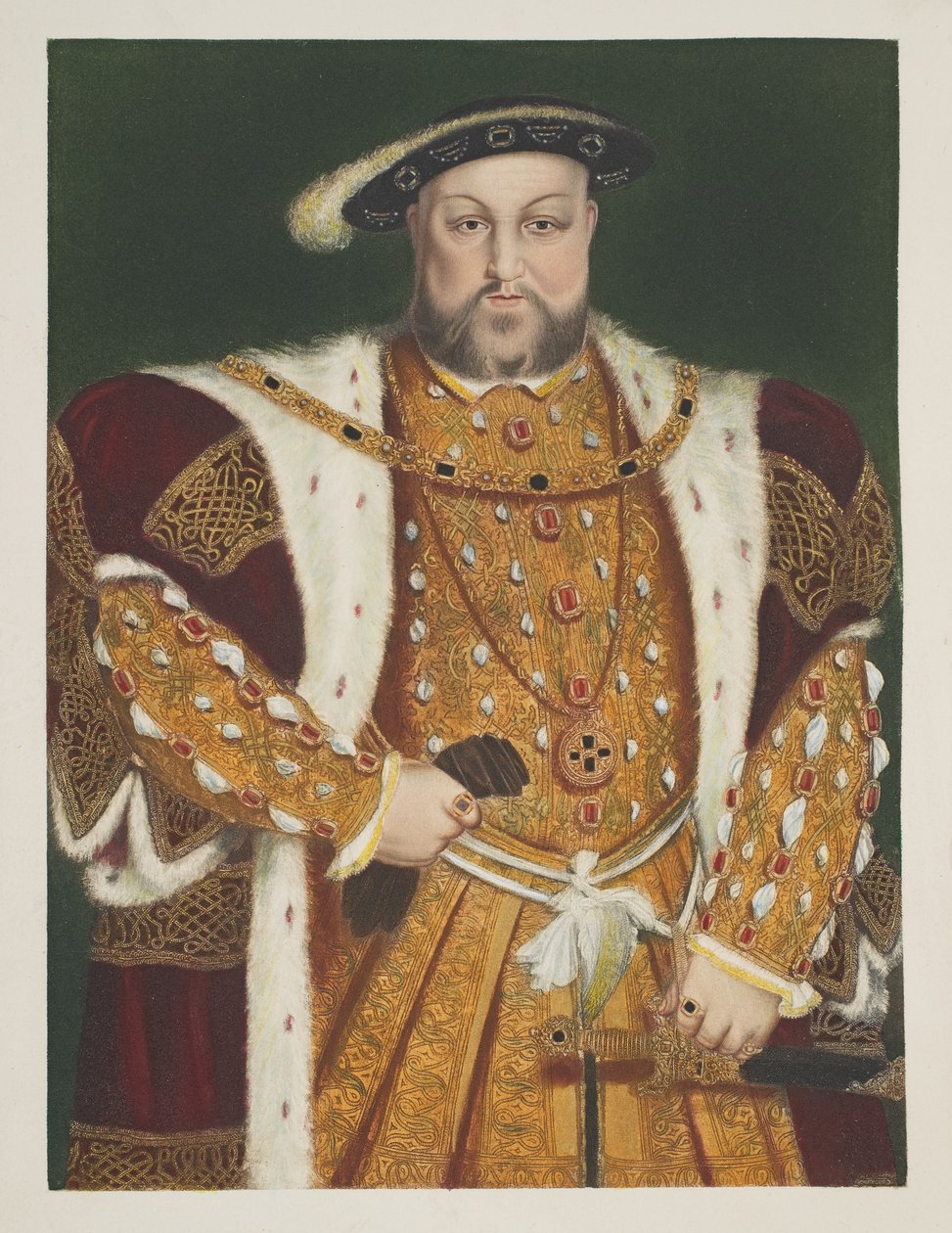 Porträtt av Henrik VIII (1491-1547) vid 49 års ålder, publicerat i. 1902 av Hans Holbein der Jüngere