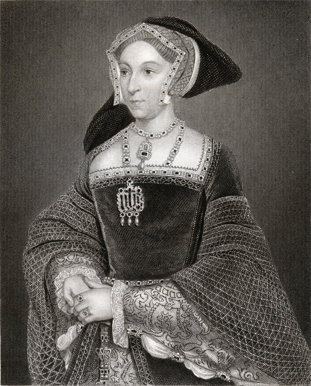 Porträtt av Jane Seymour (ca 1509-37) från "Lodge