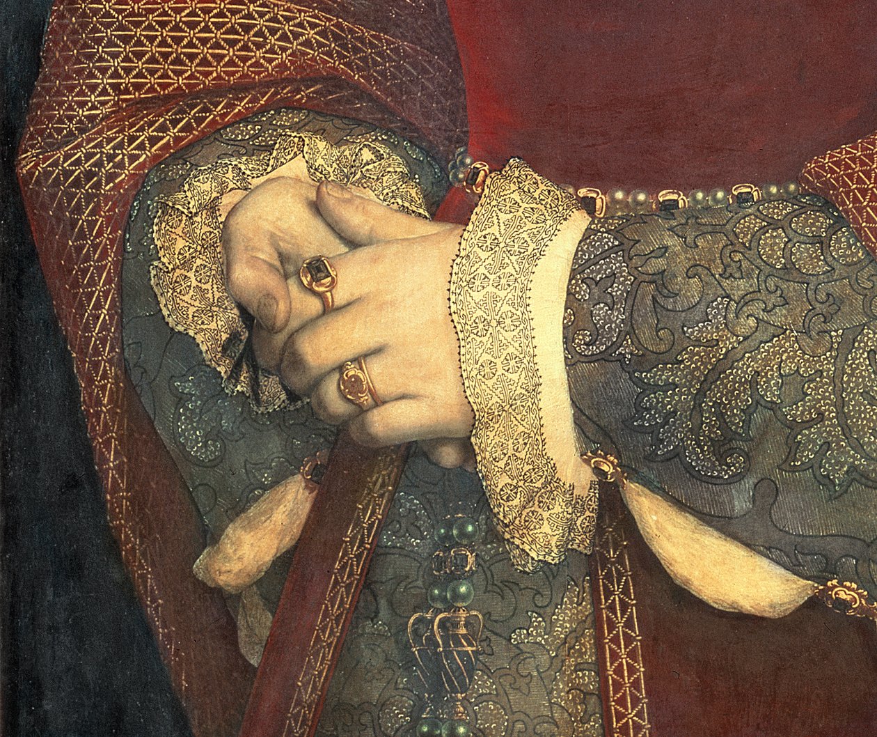 Porträtt av Jane Seymour, 1536 (detalj av 32610) av Hans Holbein der Jüngere