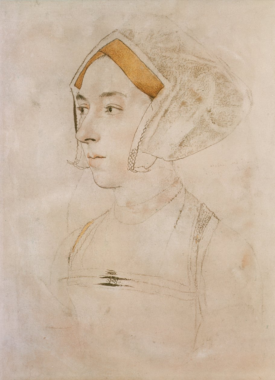 Porträtt av Lady Willoughby (pastell på papper) av Hans Holbein der Jüngere