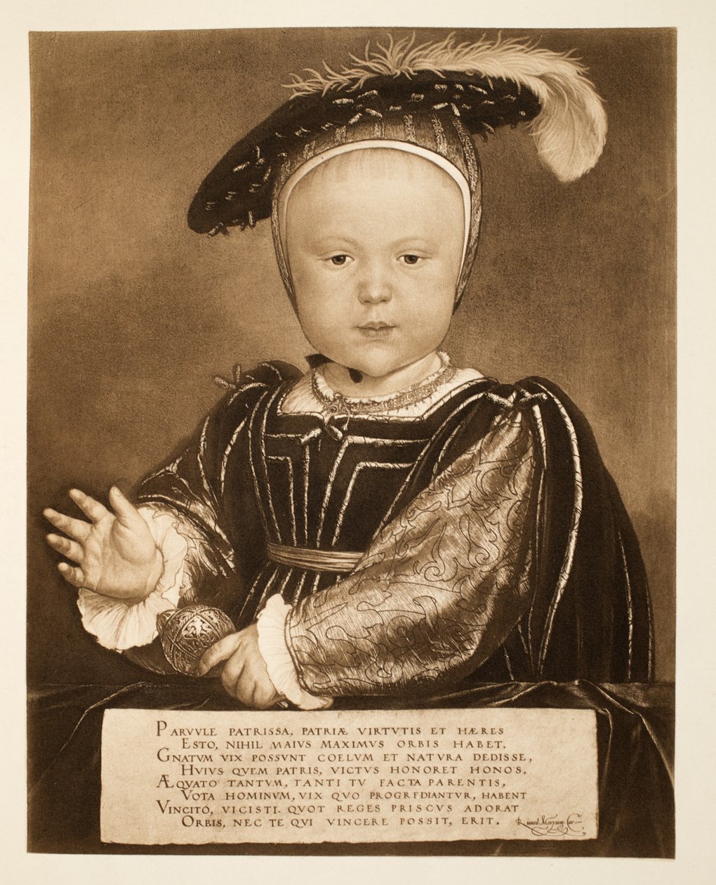 Prins Edward, senare kung Edward VI, ca 1540, pub. 1902 (collotype) av Hans Holbein der Jüngere