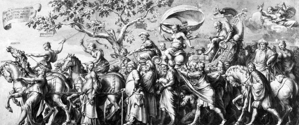 Rikens triumf, tecknad av Jan de Bisschop, ca 1650 (penna, bläck och tvätt på papper) av Hans Holbein der Jüngere