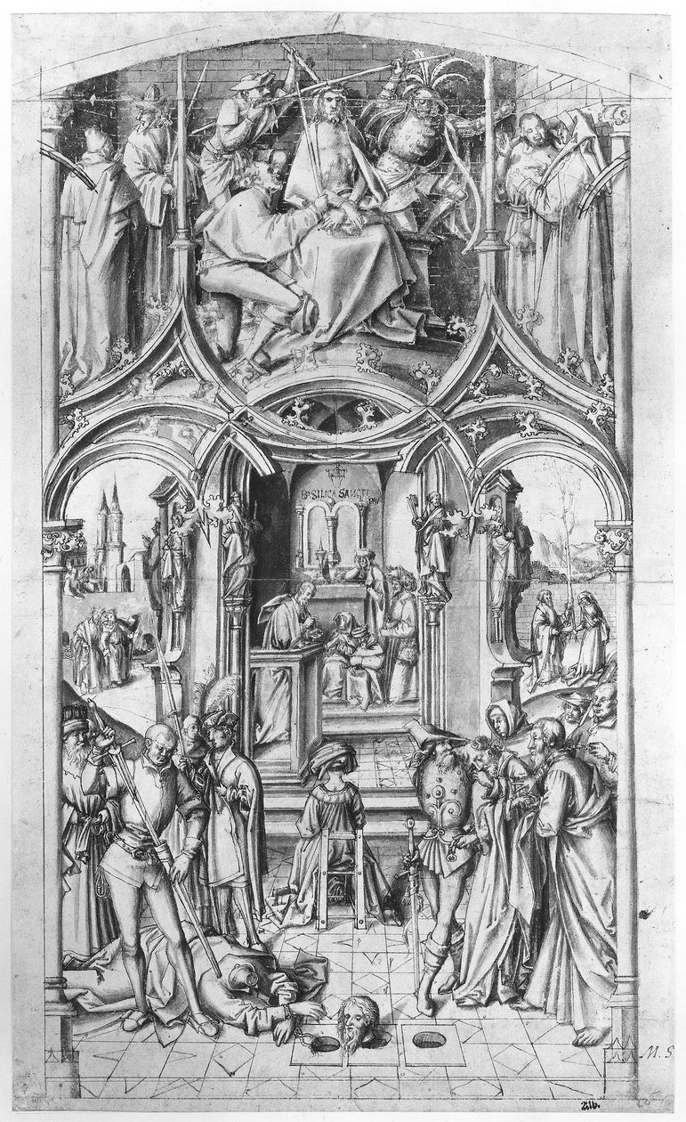Förberedande ritning till "Basilica San Paolo fuori le mura". av Hans Holbein the Elder