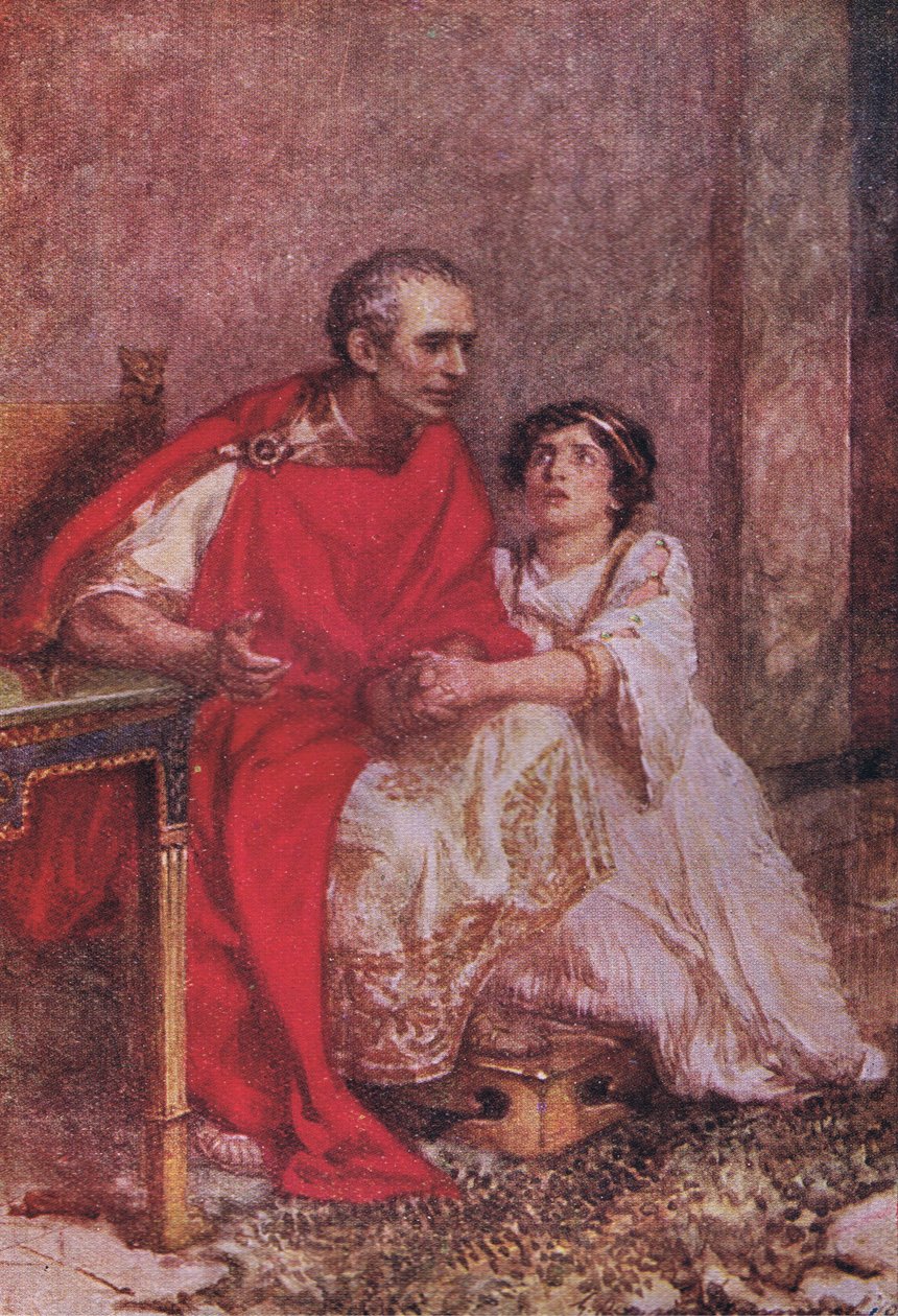 Fega dör många gånger före sin död: De tappra smakar aldrig av döden utan en gång (Julius Caesar), från The Complete Works of Shakespeare publicerad av George Harrap & Co Ltd, 1920-talet av Hans Holbein der Jüngere
