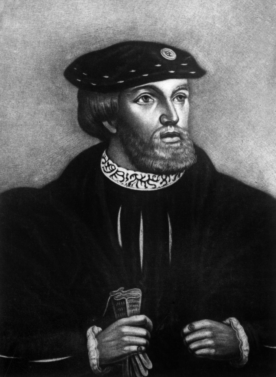 Edward Stafford 3:e hertig av Buckingham (1478 1521) grundare av Magdalen College i Cambridge halshuggen för förräderi 1521 (gravyr) av Hans Holbein der Jüngere