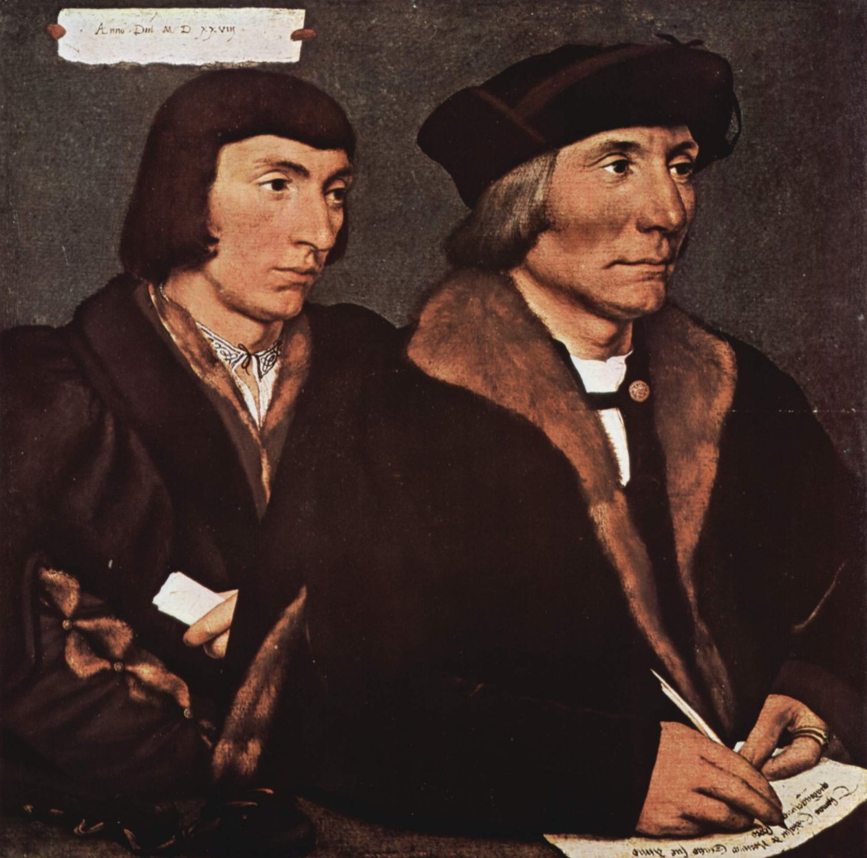 Tyska: Thomas Godsalve (1481-1542) und sein Sohn Sir John (etwa 1510-1556) Porträtt av Thomas Godsalve och hans son John av Hans Holbein the Younger