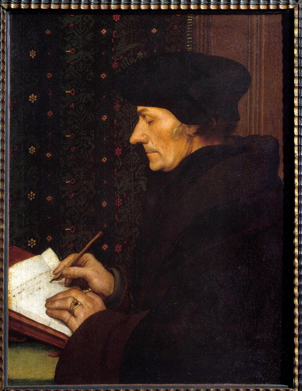 Porträtt av Erasmus av Rotterdam (Desiderius Erasmus Rotterdamus av Hans Holbein der Jüngere