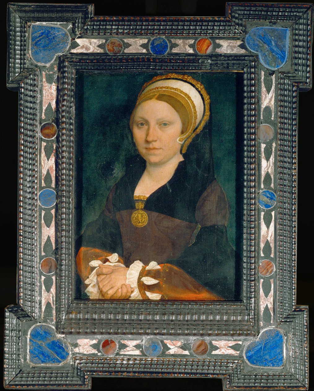 Porträtt av en engelsk dam, efter 1540 (målning på ek) av Hans Holbein the Younger