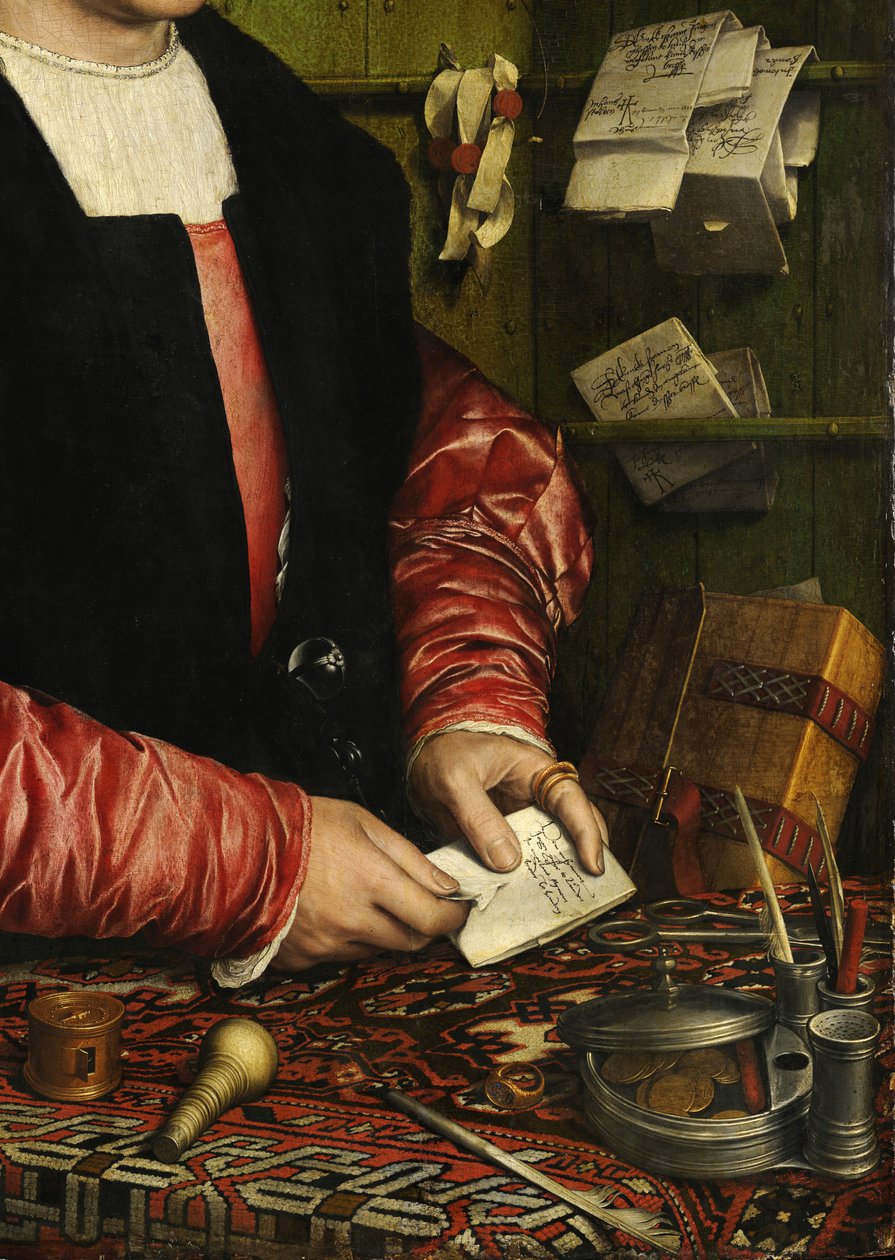Porträtt av köpmannen George Gisze av Hans Holbein the Younger
