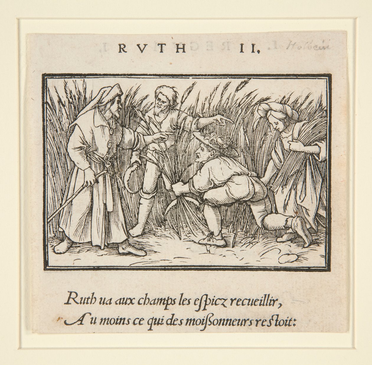 Ruth Cleaning in the Fields of Booz (recto); Hanna och Elkana (verso) av Hans Holbein der Jüngere