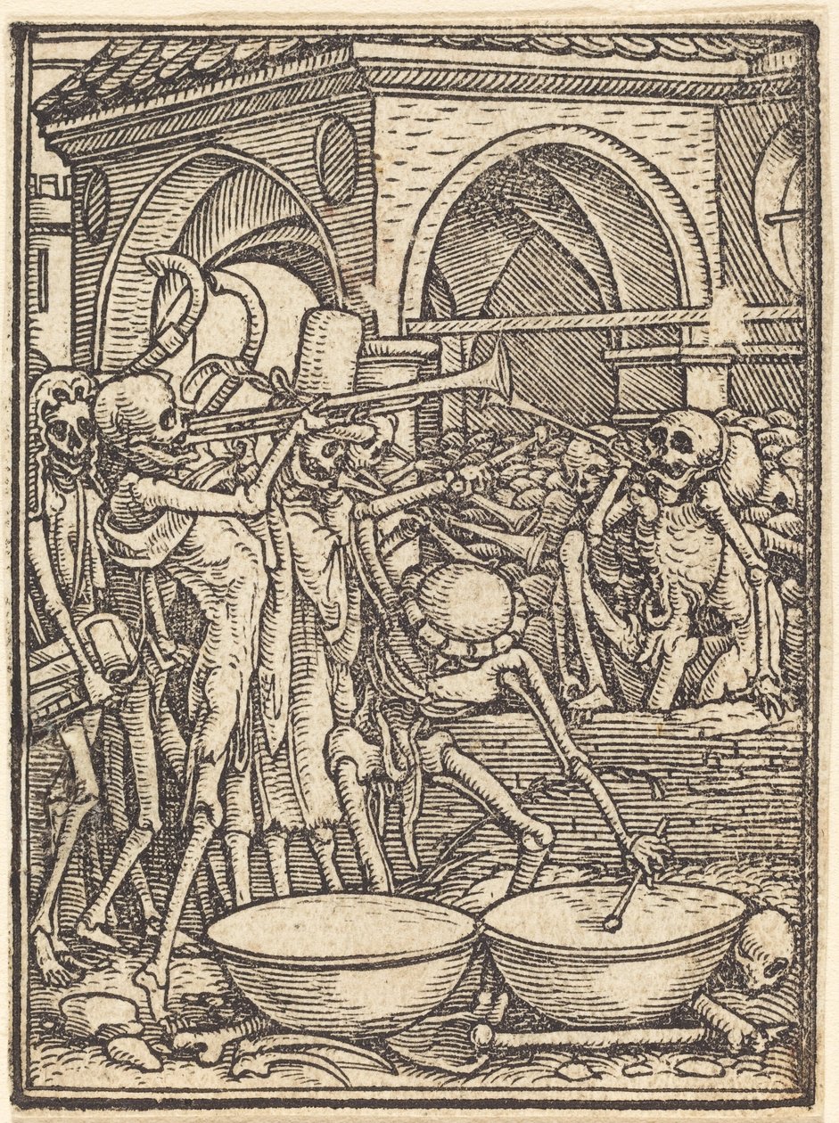 Skelett som spelar musik av Hans Holbein the Younger