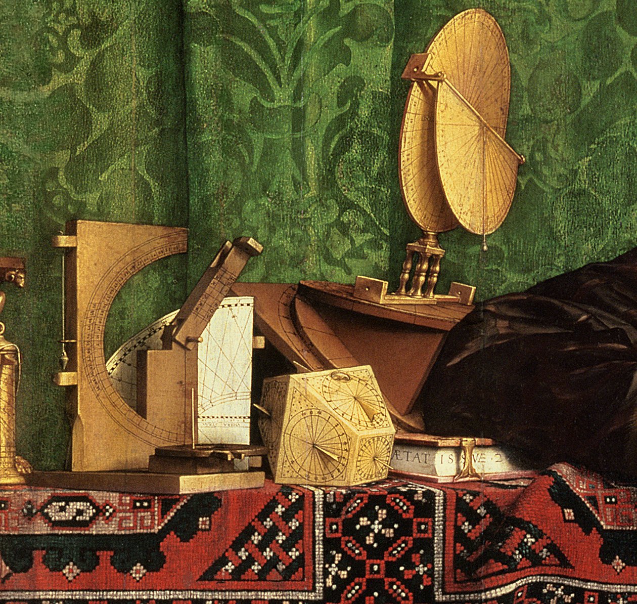 Ambassadörerna, 1533 olja på paneldetalj av 122676 av Hans Holbein der Jüngere