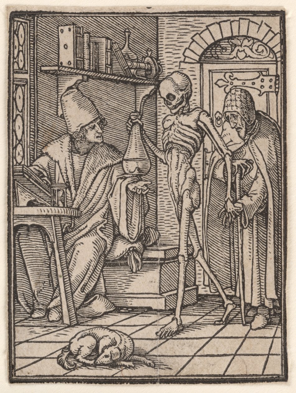 Doktorn (eller läkaren), ur "Dödsdansen" av Hans Holbein the Younger