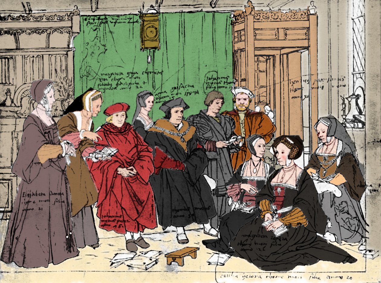 Familjen The More, från skissen av Holbein på Basel Museum, 1527, 1903 av Hans Holbein der Jüngere
