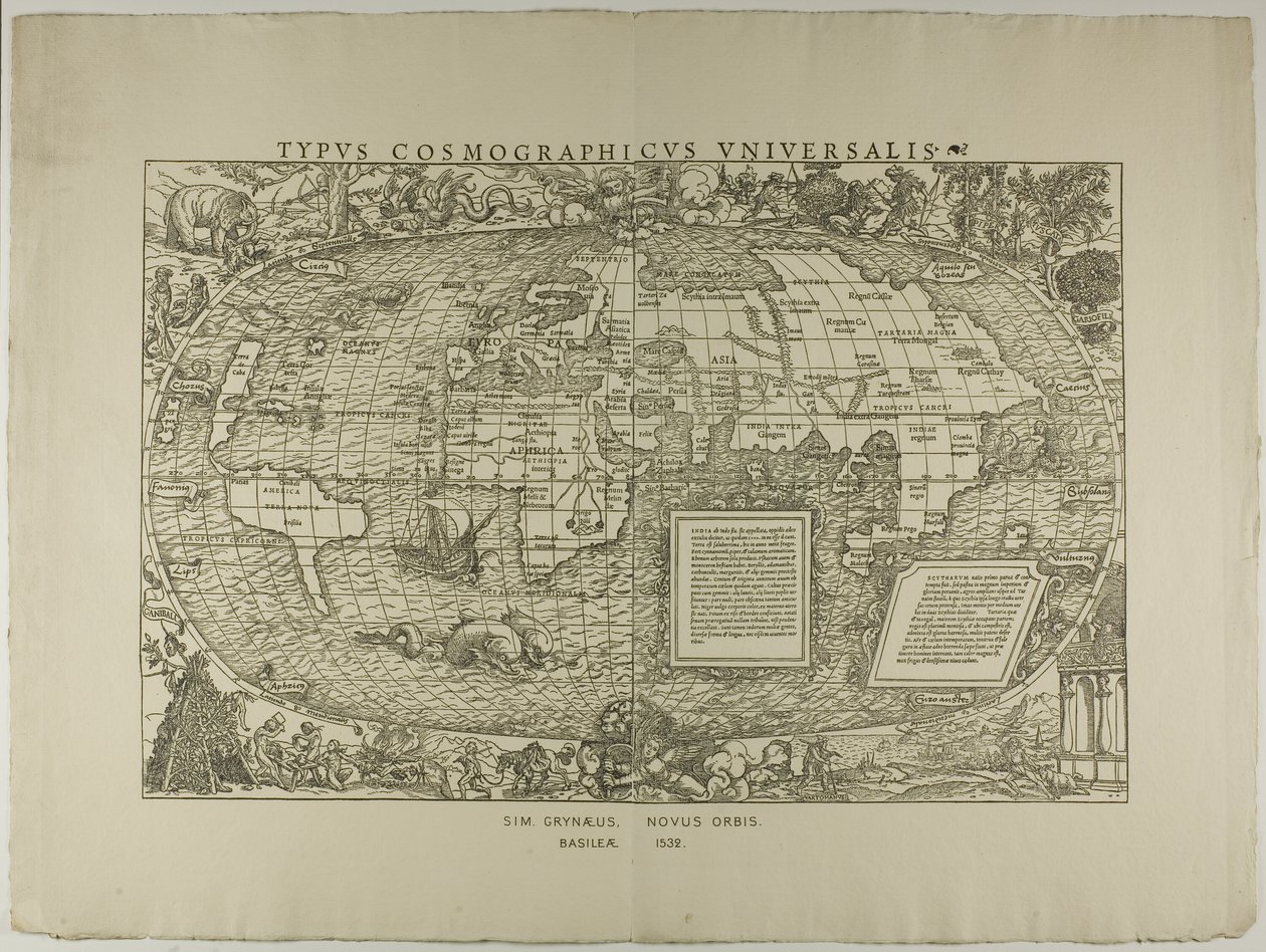 Typ Cosmographicus Universalis, Sim. Grynaeus, Novus Orbis, Basileae 1532 av Hans Holbein the Younger