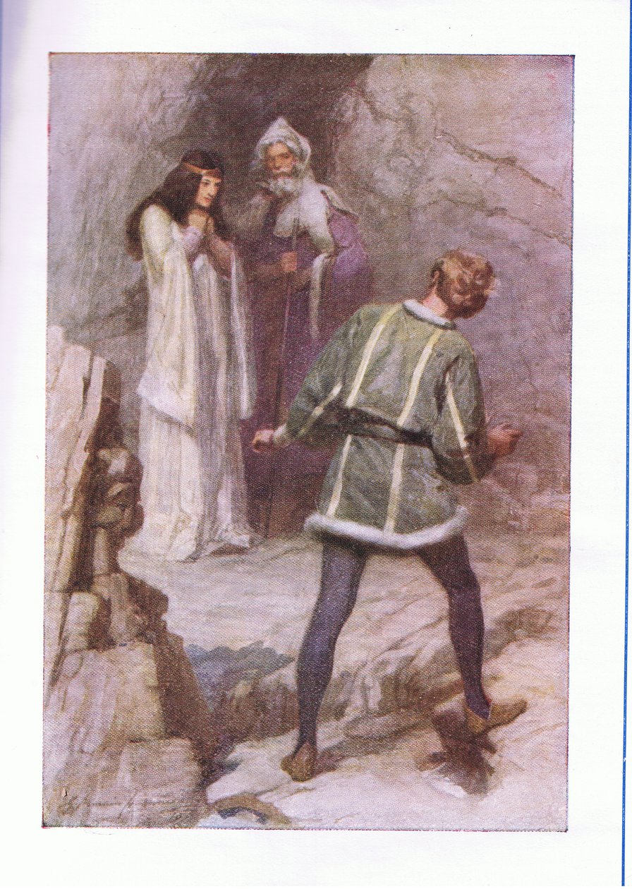 Vad är t? en ande? (The Tempest), från The Complete Works of Shakespeare publicerad av George Harrap & Co Ltd, 1920-talet av Hans Holbein der Jüngere
