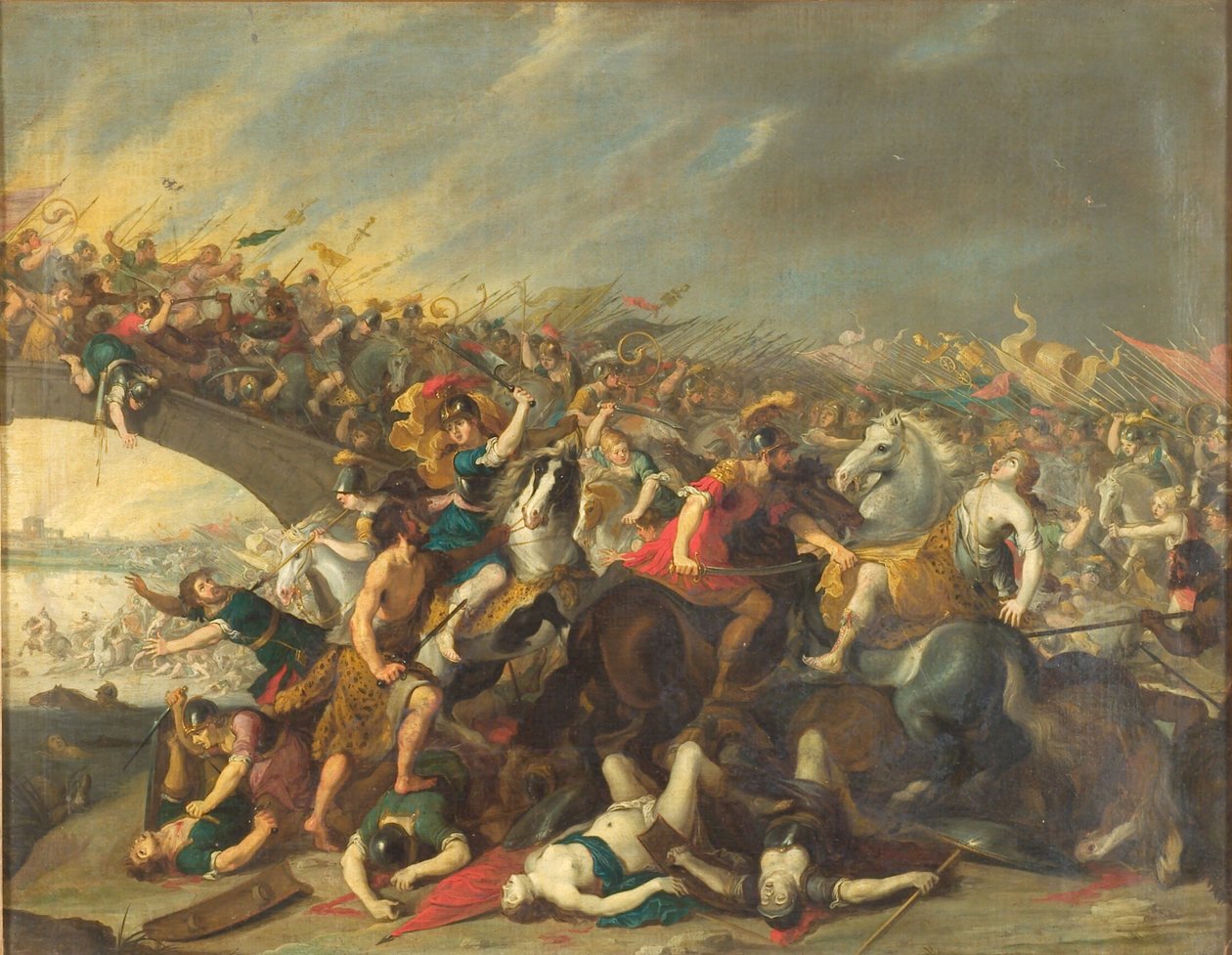 Slåss med amasoner av Hans I Jordaens