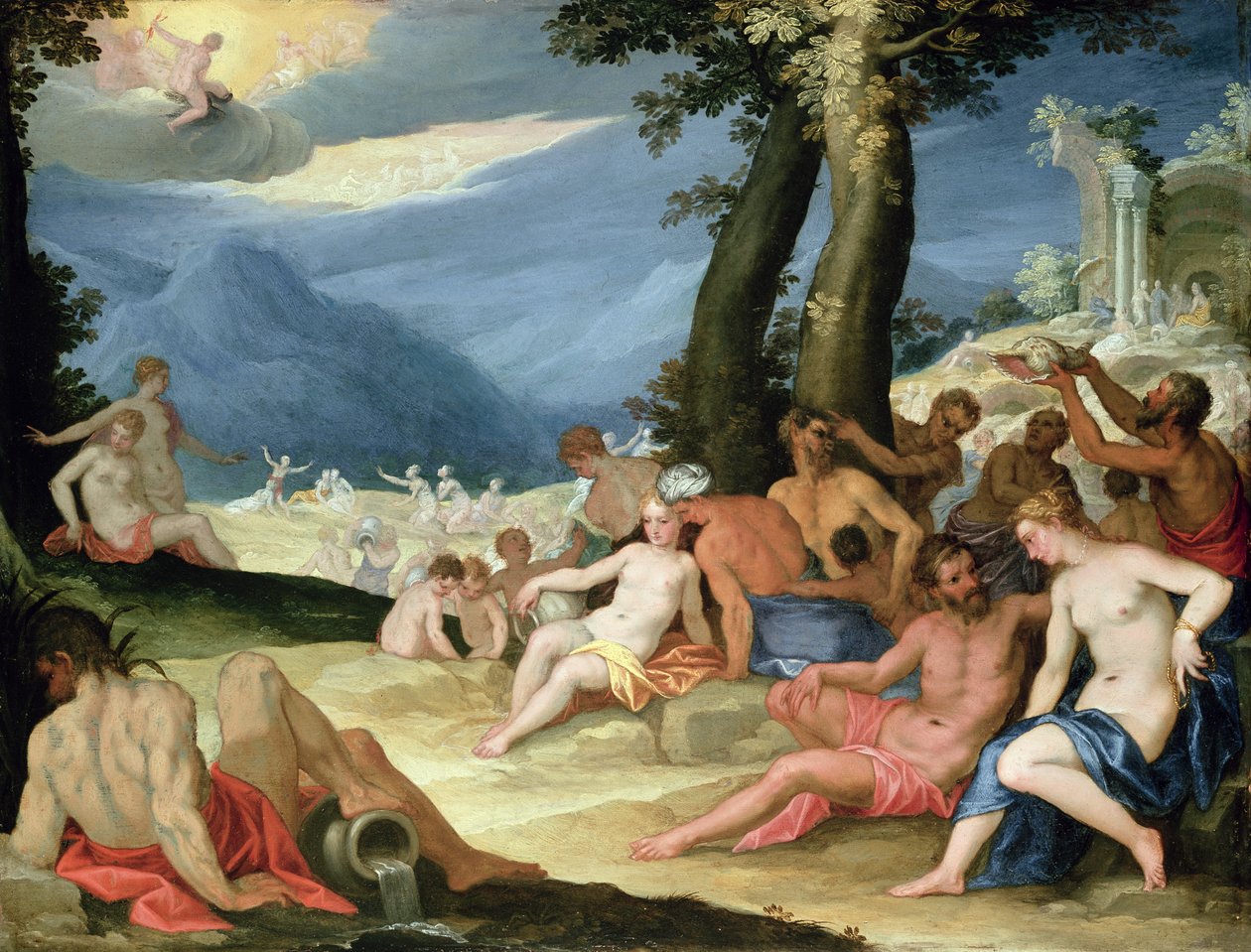The Drought during Phaetons Journey with the Sun, 1604 (oil on copper) av Hans I or Johann Rottenhammer