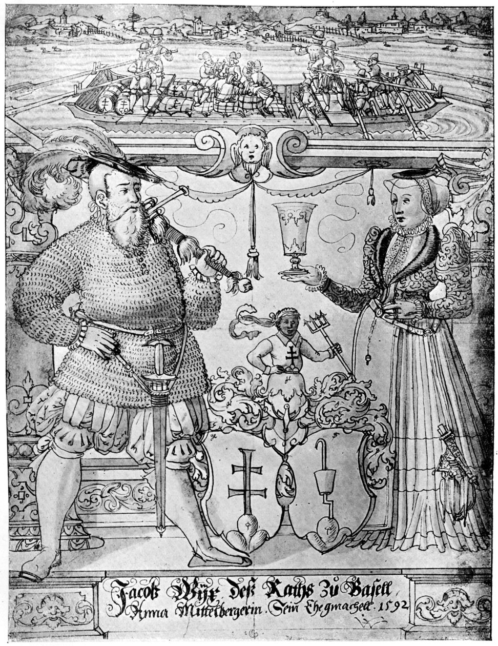 Jacob Wyx av Basel och hans hustru Anna, 1592 1901 av Hans Jakob Plepp