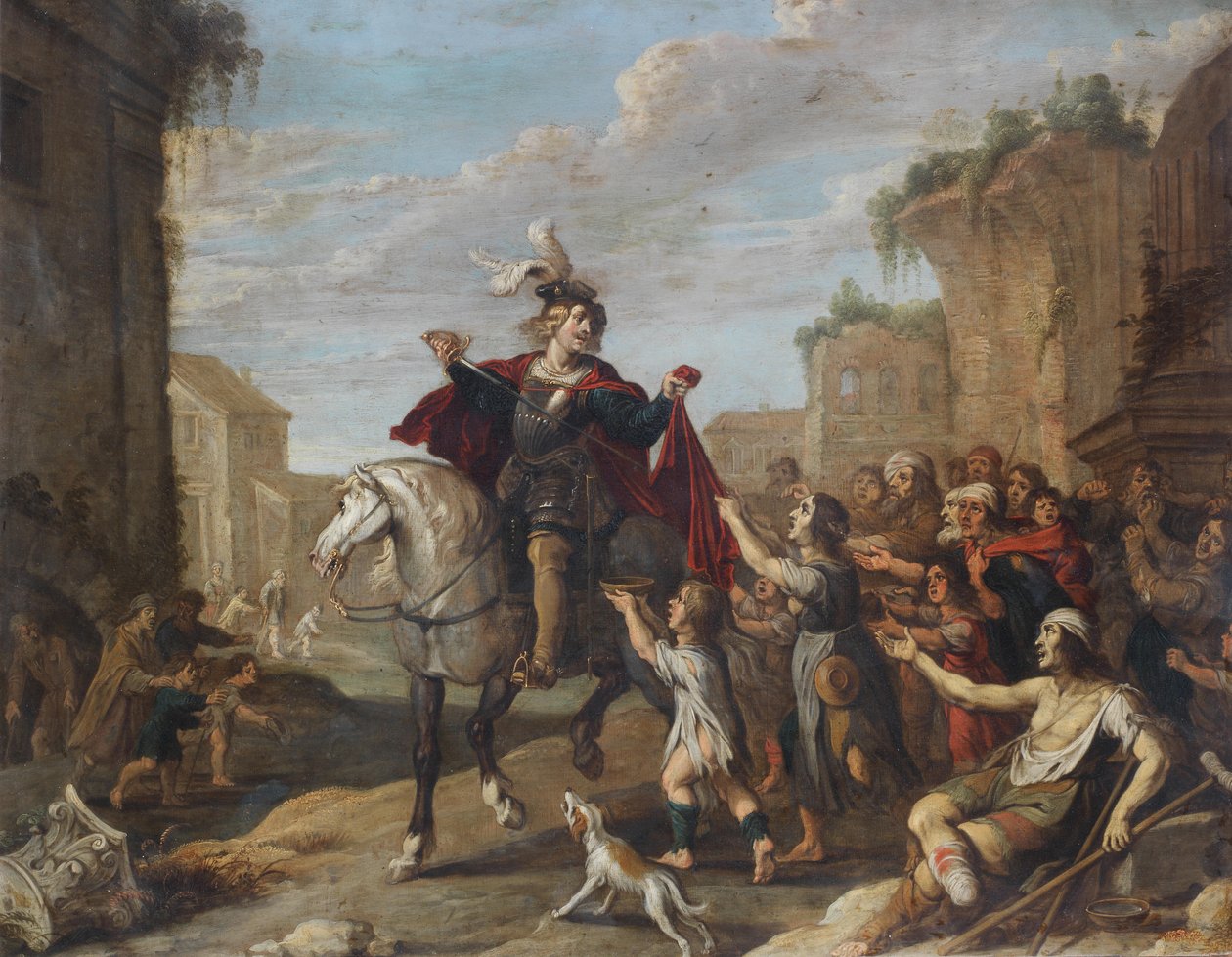 Sankt Martin delar på sin mantel av Hans Jordaens III
