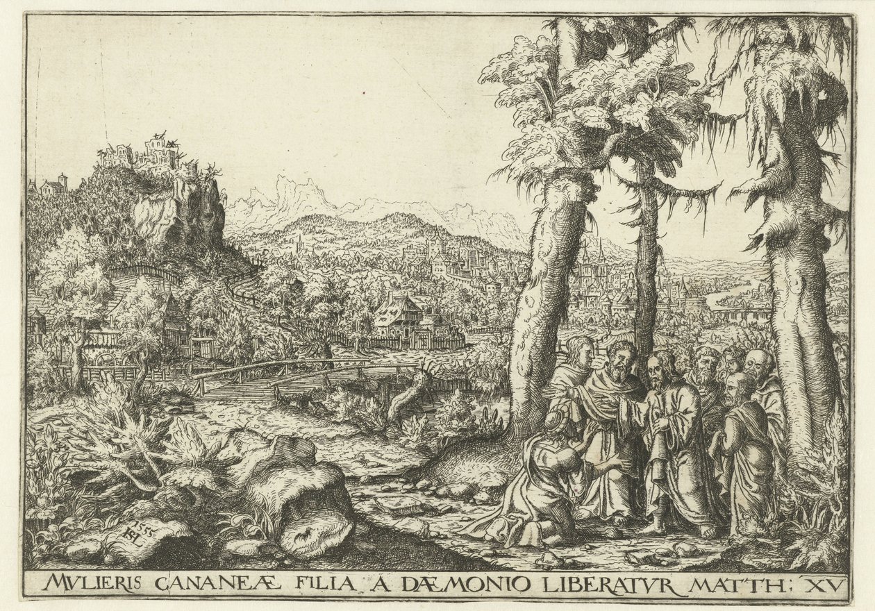 Landskap med Kristus och kvinnan från Kanaan av Hans Lautensack