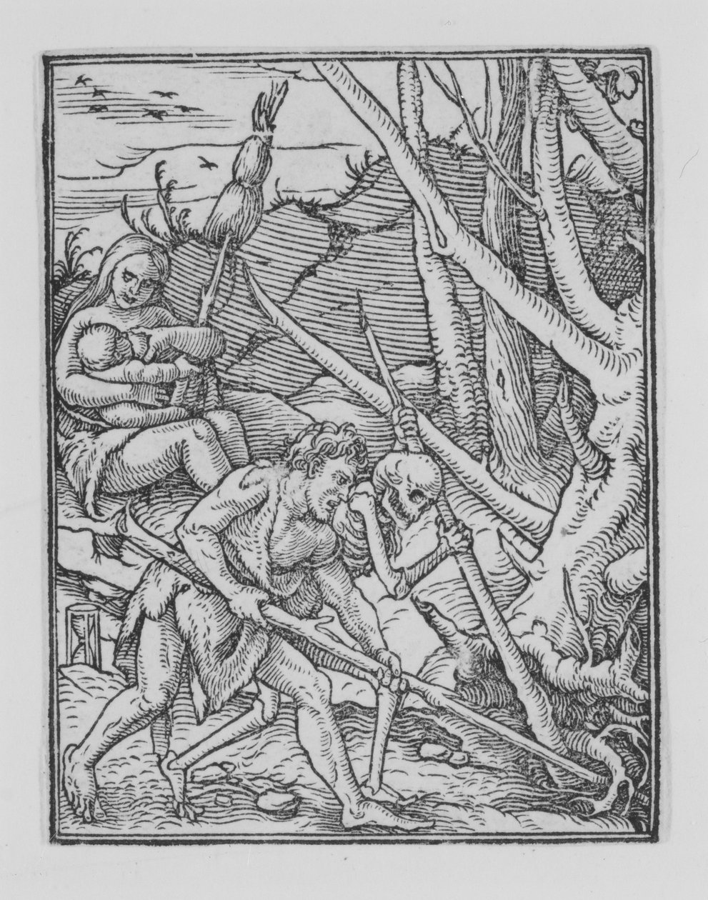 Adam digging, från Dödsdansen, ca. 1526, utgiven 1538. av Hans Lützelburger