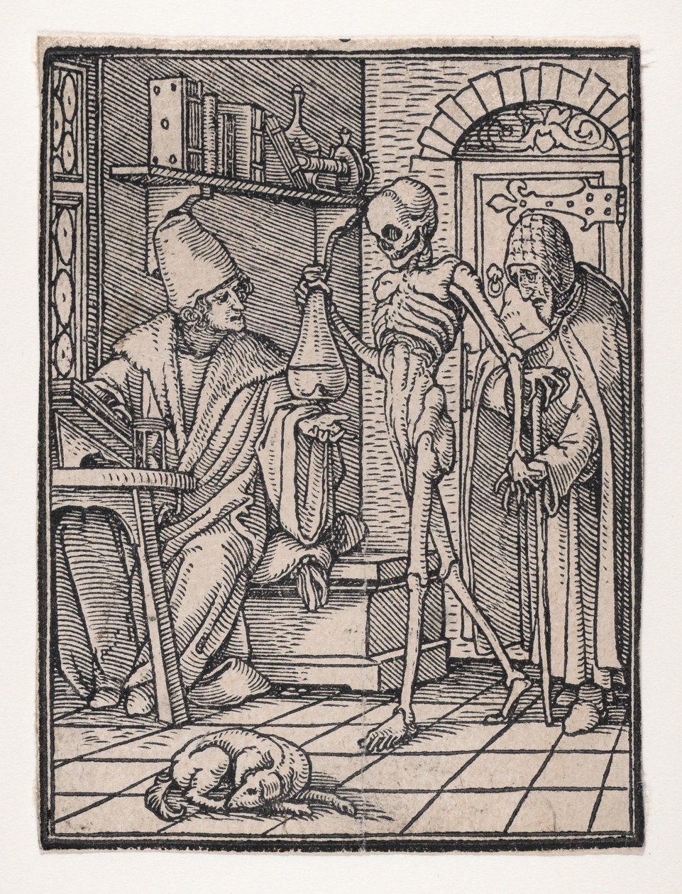 Doktorn eller läkaren, från Dödsdansen, ca. 1526, utgiven 1538. av Hans Lützelburger