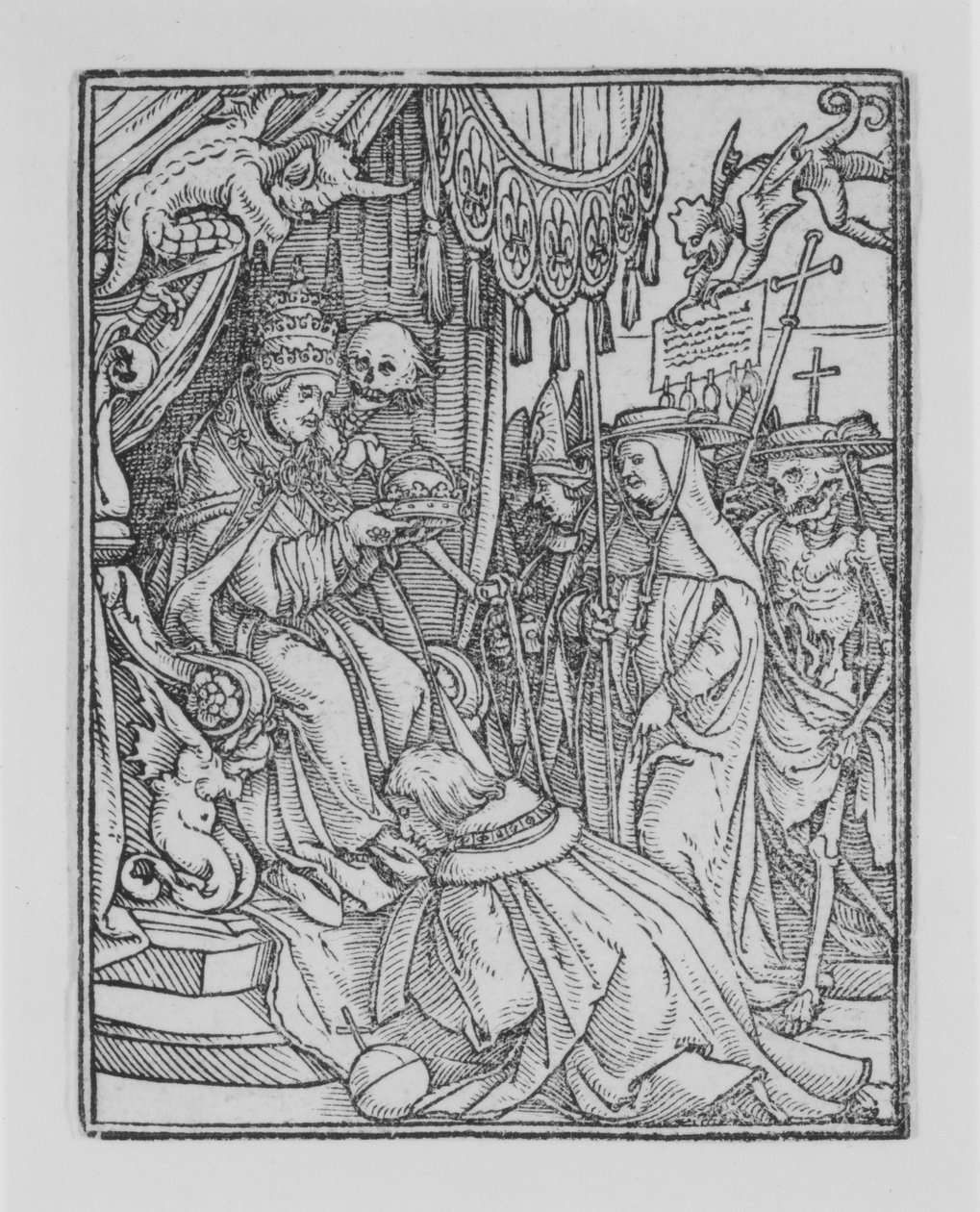 Påven, från Dödsdansen, ca. 1526, utgiven 1538. av Hans Lützelburger