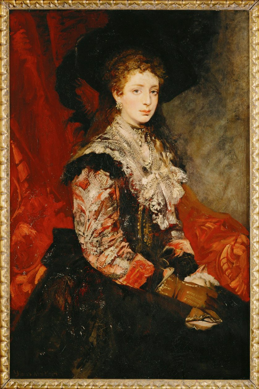 Clothilde Beer ... (målning på duk) av Hans Makart